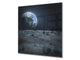 Arte de pared de vidrio templado impreso BS13 Varias series: Luna de cosmos 3