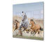 Art glass design printed glass splashback BS21A  Animals A Series: Running Horses 2