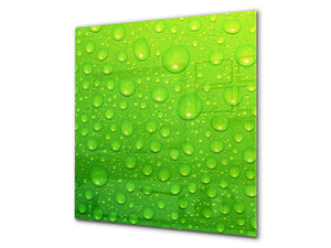 Printed Tempered glass wall art BS13 Various Series: Green Water Drops