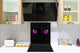Art glass design printed glass splashback BS21A  Animals A Series:  Cat With Purple Eyes