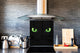 Diseño de vidrio de arte splashback de vidrio impreso BS21A Animals A Series:  Ojos  verdes de gato