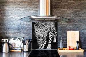 Paraschizzi vetro rinforzato – Paraspruzzi artistico stampato su vetro BS21A Serie animali A: Tiger Cheetah 1