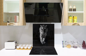 Décoration murale imprimée sur verre de sécurité – Antiprojections en verre cuisine BS21B Série animaux B  Guépard tigre 3