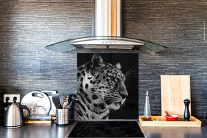 Décoration murale imprimée sur verre de sécurité – Antiprojections en verre cuisine BS21B Série animaux B  Guépard tigre 4