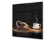 Aufgedrucktes Hartglas-Wandkunstwerk – Glasküchenrückwand BS05A Serie Kaffee A:  Coffee Spilled