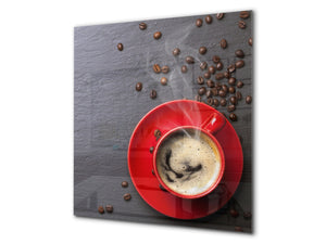 Printed Tempered glass wall art BS05A Coffee A Series: Coffee In A Cup 1