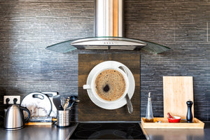 Aufgedrucktes Hartglas-Wandkunstwerk – Glasküchenrückwand BS05A Serie Kaffee A:  Coffee In A Cup 2