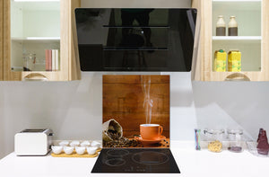 Aufgedrucktes Hartglas-Wandkunstwerk – Glasküchenrückwand BS05A Serie Kaffee A:  Coffee In A Cup 3
