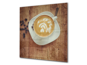 Vidriopanel protector antisalpicaduras para cocina – BS05A Serie café A  Café en una taza 4