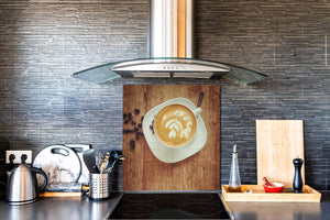 Aufgedrucktes Hartglas-Wandkunstwerk – Glasküchenrückwand BS05A Serie Kaffee A:  Coffee In A Cup 4
