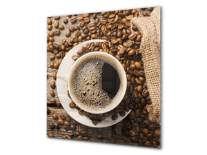 Printed Tempered glass wall art BS05A Coffee A Series: Coffee Cup 1
