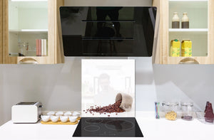 Arte murale stampata su vetro temperato – Paraschizzi in vetro da cucina BS05A Serie caffè A : Caffè Versato 2