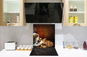 Aufgedrucktes Hartglas-Wandkunstwerk – Glasküchenrückwand BS05A Serie Kaffee A:  Coffee In A Cup 6