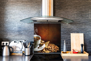 Arte murale stampata su vetro temperato – Paraschizzi in vetro da cucina BS05A Serie caffè A : Caffè In Una Tazza 6