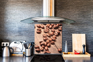 Arte murale stampata su vetro temperato – Paraschizzi in vetro da cucina BS05B Serie caffè B: Chicchi di caffè 3