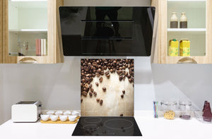 Panel de vidrio frente cocina antisalpicaduras de diseño – BS05B Serie café B: Café Derramado 4