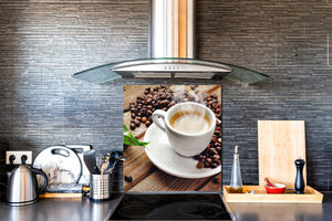 Aufgedrucktes Hartglas-Wandkunstwerk – Glasküchenrückwand BS05B Serie Kaffee B:  Coffee Cup 3