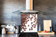 Panel de vidrio frente cocina antisalpicaduras de diseño – BS05B Serie café B: Café Derramado 5