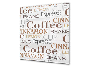 Printed Tempered glass wall art BS05B Coffee B Series: Coffee Coffee Inscriptions