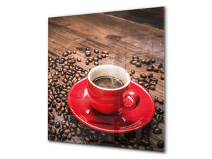 Printed Tempered glass wall art BS05B Coffee B Series: Red Cup 2