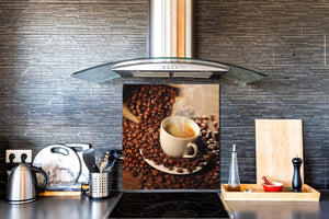 Aufgedrucktes Hartglas-Wandkunstwerk – Glasküchenrückwand BS05B Serie Kaffee B:  Coffee Beans 6