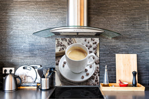 Arte murale stampata su vetro temperato – Paraschizzi in vetro da cucina BS05B Serie caffè B: Tazza di caffè 5
