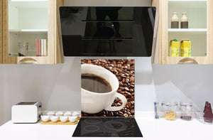 Arte murale stampata su vetro temperato – Paraschizzi in vetro da cucina BS05B Serie caffè B: Tazza di caffè 6