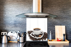 Panel de vidrio frente cocina antisalpicaduras de diseño – BS05B Serie café B: Taza Con Café 1