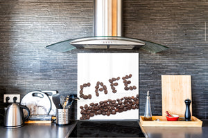 Printed Tempered glass wall art BS05B Coffee B Series: Coffee Cafe Lettering