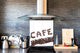 Panel de vidrio frente cocina antisalpicaduras de diseño – BS05B Serie café B: Letras de cafe cafe
