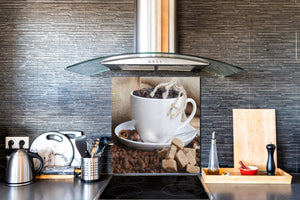 Panel de vidrio frente cocina antisalpicaduras de diseño – BS05B Serie café B: Taza De Café 2