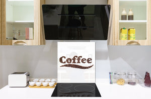 Printed Tempered glass wall art BS05B Coffee B Series: Coffee Lettering Coffee