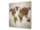 Printed Tempered glass wall art BS05B Coffee B Series: Coffee World Map