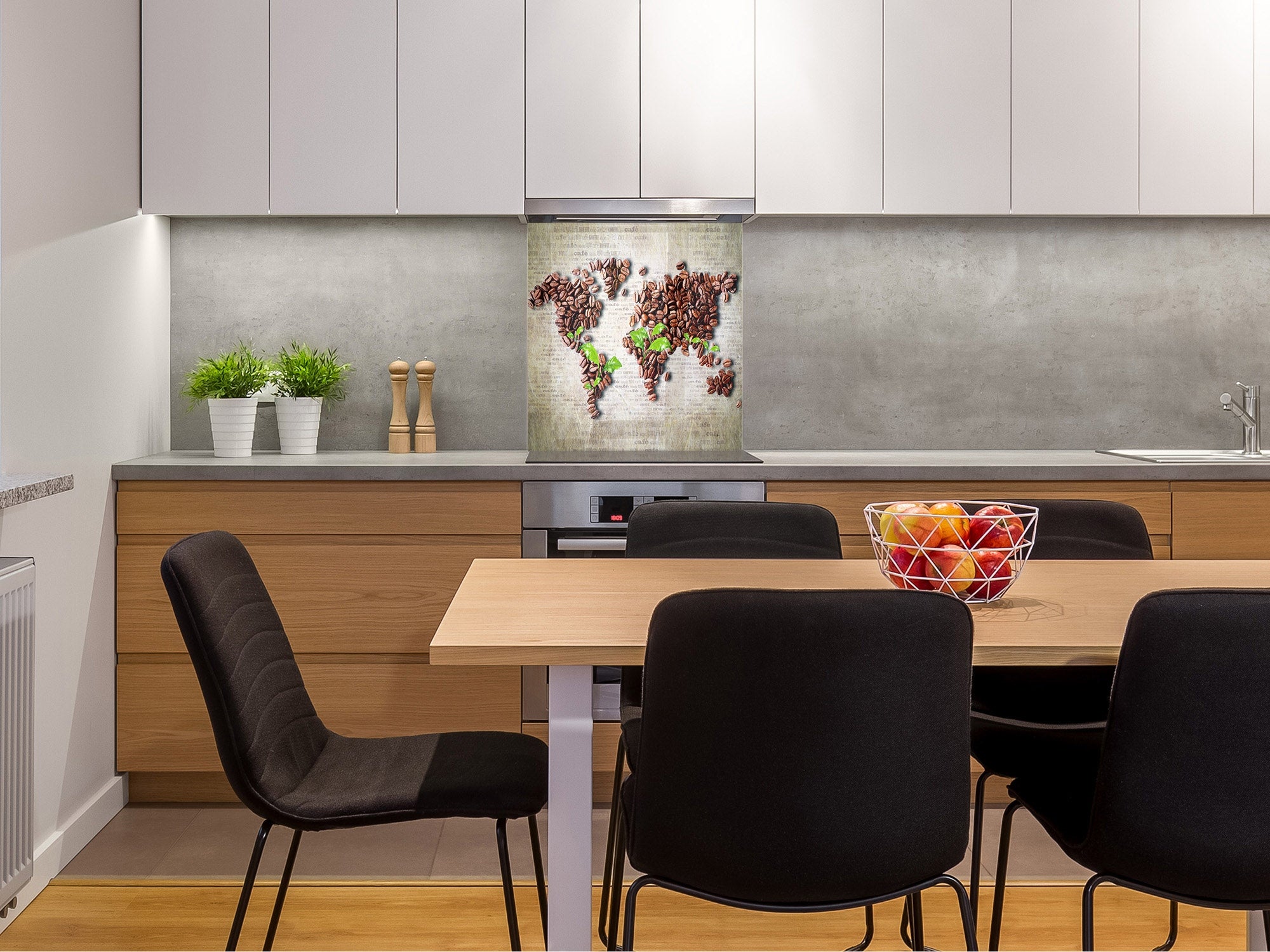 Panel de vidrio frente cocina antisalpicaduras de diseño – BS05B Serie –  Concept Crystal