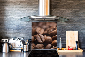 Panel de vidrio frente cocina antisalpicaduras de diseño – BS05B Serie café B: Granos De Café Derramados 8