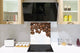 Panel de vidrio frente cocina antisalpicaduras de diseño – BS05B Serie café B: Granos De Café Derramados 9