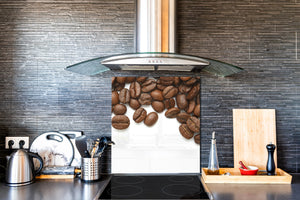 Arte murale stampata su vetro temperato – Paraschizzi in vetro da cucina BS05B Serie caffè B: Chicchi di caffè 9