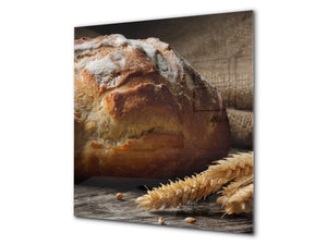 Glass kitchen backsplash BS22 Bakery products Series: Wheat Bread Bread 1