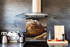 Glass kitchen backsplash BS22 Bakery products Series: Wheat Bread Bread 1