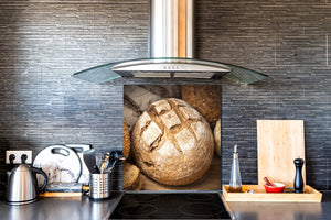 Gehärtete Glasrückwand – Glasrückwand mit aufgedrucktem kunstvollen Design BS22 Serie Backwaren:  Wheat Bread Bread 2