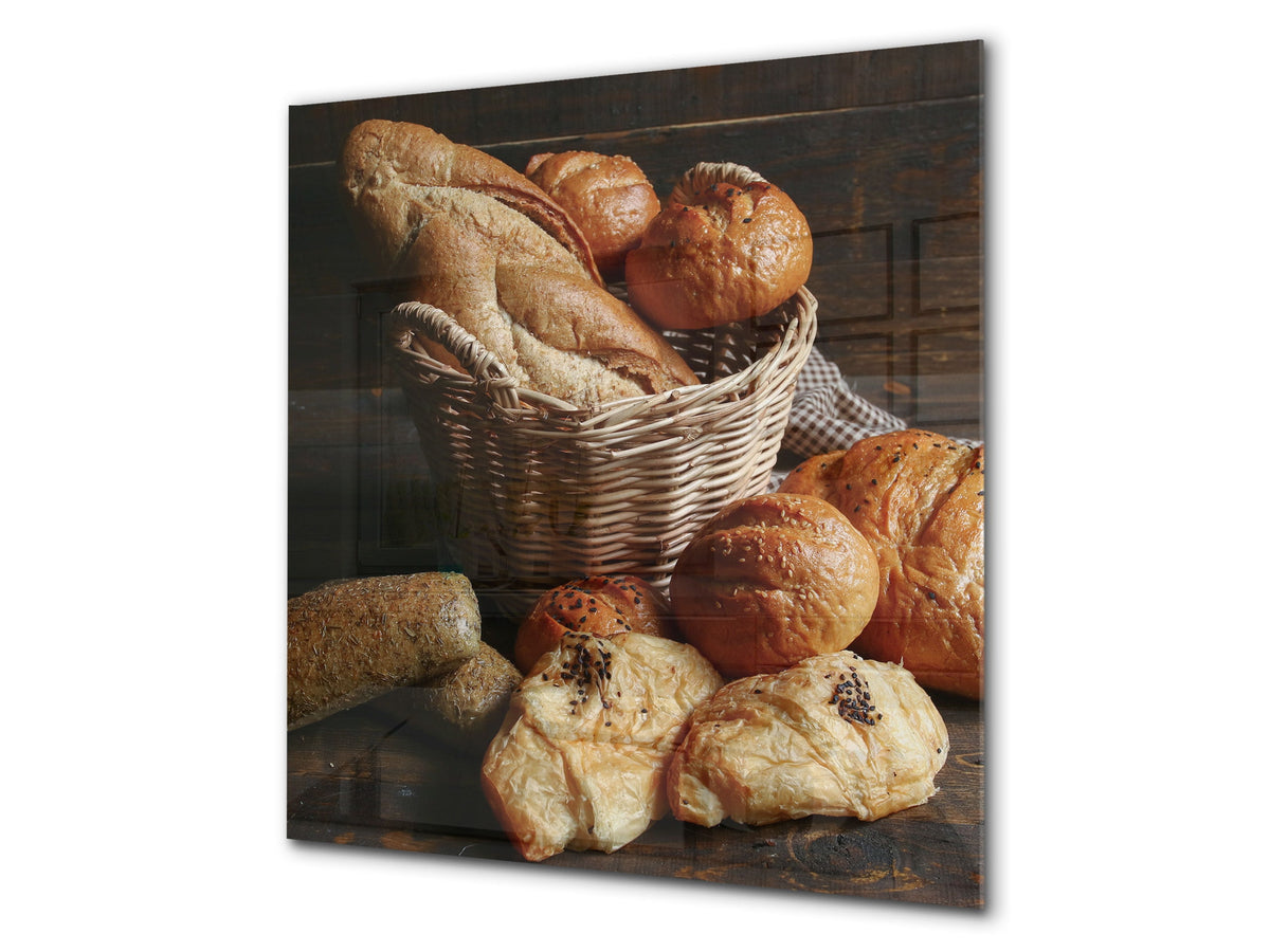 Glass kitchen backsplash BS22 Bakery products Series: Wheat Bread Bread 3