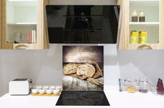Glass kitchen backsplash BS22 Bakery products Series: Wheat Bread Bread 4