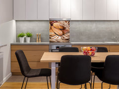 Glass kitchen backsplash BS22 Bakery products Series: Wheat Bread Bread 5