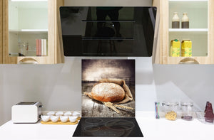 Arte murale stampata su vetro temperato – Paraschizzi in vetro da cucina BS22 Serie pane:  Pane di grano 6