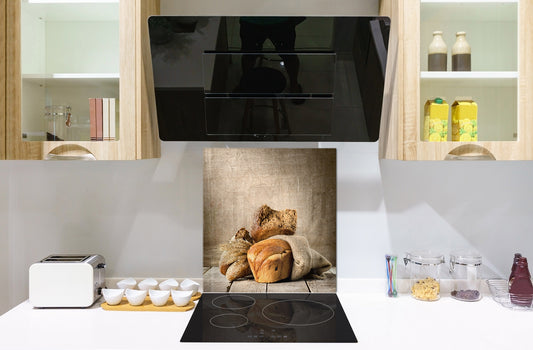 Glass kitchen backsplash BS22 Bakery products Series: Wheat Bread Bread 7