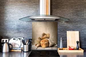 Gehärtete Glasrückwand – Glasrückwand mit aufgedrucktem kunstvollen Design BS22 Serie Backwaren:  Wheat Bread Bread 7
