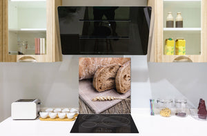 Gehärtete Glasrückwand – Glasrückwand mit aufgedrucktem kunstvollen Design BS22 Serie Backwaren:  Wheat Bread Bread 10