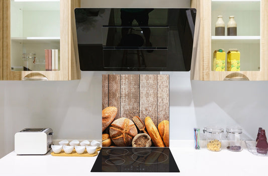 Glass kitchen backsplash BS22 Bakery products Series: Bread Bread Rolls 1