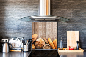 Gehärtete Glasrückwand – Glasrückwand mit aufgedrucktem kunstvollen Design BS22 Serie Backwaren:  Bread Bread Rolls 1
