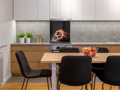Glass kitchen backsplash BS22 Bakery products Series: Croissant Bread 1